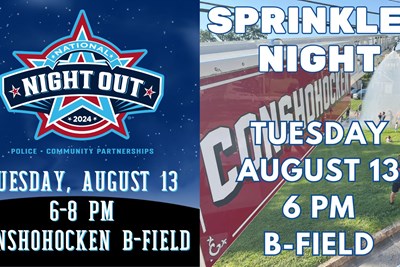 Sprinkler Night and National Night Out Rescheduled for Tuesday, August 13
